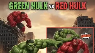 RED HULK vs GREEN HULK &ndash; The Ultimate Rage Battle 💥|Cartoon AI|vibecraft ai 