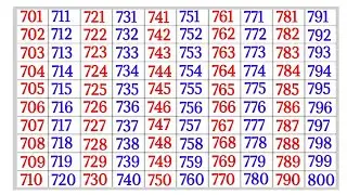 701 se 800 tak ginti in hindi | 701 se lekar 800 tak ginti | counting 700-800 | 701 से 800 तक गिनती