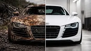 ASMR Car Restoration! Full Restoration 2010 Audi R8 Burnt&rarr;Looking New white