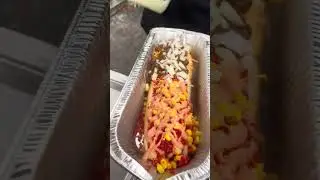 1/2 spicy fiesta 1/2 chili cheese 🌭 See you guys from noon-3pm at 4617 west 130th in Cleveland