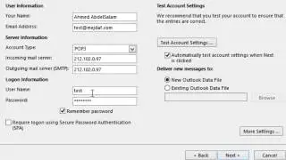Outlook Configuration (with cpanel email)