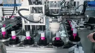 Rotary chuck universal used puck molds #lotion #serum filling capping machine with auto load bottle