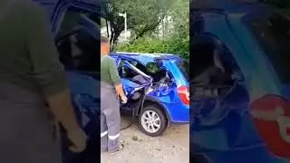 Жесть на газовой заправке. Баллон метана пробивает машину. #shorts