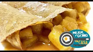 Panqueques de AVENA y CANELA, rellenos de MANZANA🥯🎂