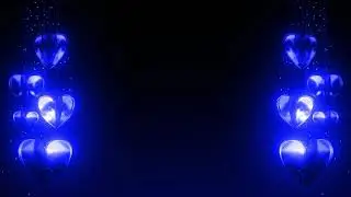 Romantic Glowing Blue Heart Rotating Video Background || Free Animated Video Background