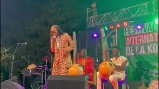 Maryama cham performed at the international kora fest with jally mawdo