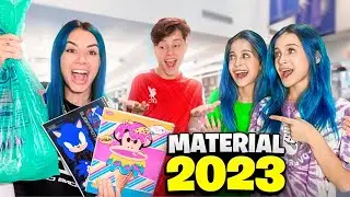 COMPREI TODO MATERIAL ESCOLAR 2023 DOS MEUS FILHOS!! *ELE CHOROU*