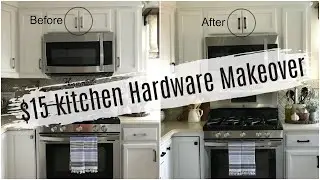 How To Update/Spray Paint Kitchen Hardware for under $15 | Stainless Steel to Black