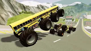 Vehicles Monster Car - Epic 01 High Speed monster trucks Car Jumps RENA # BeamNG Drive