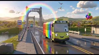 The Rainbow Bus Adventure 🚌🌈 | Fun Learning Rhyme for Kids | Nursery Rhymes & Songs for Children