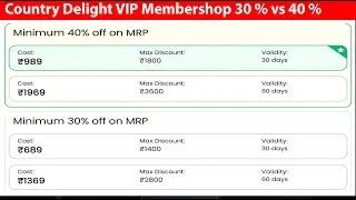 Hindi | Country delight March 2023 VIP membership plan with 30 and 40 percent comparison
