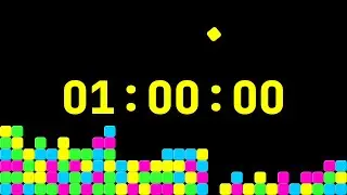 1 Hour Timer ⏳ ASMR Falling Bricks Countdown (30 Cols, Speed 2, Theme cyberpunk)