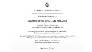 Current Issues in Climate Research - Session 3 - Changing climate events