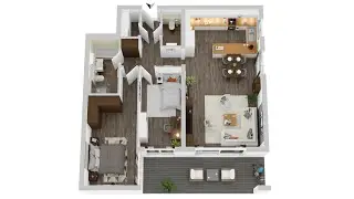 Innenvisualisierung Neubau - Wohnung Nr. A1 in 76541 L&ouml;rrach Brombach