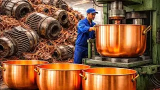 Inside an Amazing Recycling Factory: Old Copper Wires Are Handcrafted into Giant Copper Cooking Pots