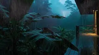 Rain Sounds For Sleeping 🌩️ Insomnia Relief From Jungle Rain And Thunder 12H