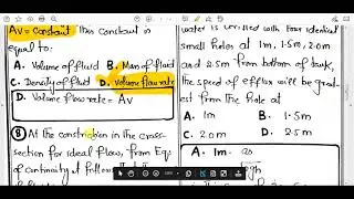 chapter 6 fluid dynamics first year physics BISEP MCQs