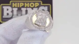 Diamond .55 Carat Hip Hop Jesus Ring | .925 Sterling Silver
