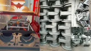 Automatic green sand molding machine produces valve pipe castings