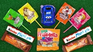 🍫 KinderMaxi 🍭 LooneyTunes Open Mix Candy and Sweets Fruit-tella 🍫 Chocolate ASMR Satisfying Video