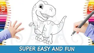 How to Draw a Cute Dinosaur Easy 🦖 How to Draw a Cute T Rex Dinosaur