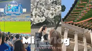 [Vlog] FIRST time watching Baseball I Daegu Lions! I Deoksugung I Gyeongju 벚꽃 I 어서와 야구는 처음이지?