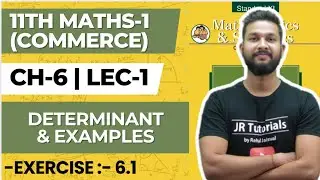 11th Maths 1 (Commerce) | Chapter 6 | Determinants & Examples | Exercise 6.1 | Lecture 1 |JR College