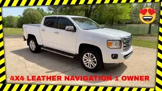 2017 GMC CANYON SLT CREW CAB 4X4 LEATHER NAVIGATION WHITE FOR SALE INFO WWW.SUNSETMOTORS.COM