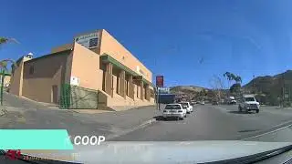 DRIVE THROUGH VIEW OF SPRINGBOK - NAMAQUALAND NORTHERN CAPE SOUTH AFRICA, DOG IS FRIEND TRAVEL2CMORE