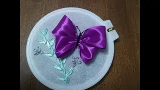 DIY Satin Ribbon Embroidery Butterfly Stitch