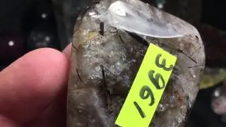 Astrophyllite in clear Quartz
