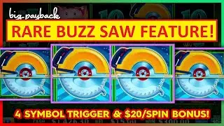 4 BUZZ SAWS &rarr; BUZZ SAW FEATURE! Huff N' More Puff Power 4 Slot - AND $20/SPIN BONUS!
