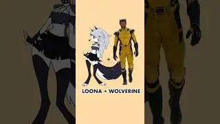 Loona + Wolverine Mix 💛💙 #helluvaboss #helluvaloona #wolverine #deadpool3 #fanart #drawing