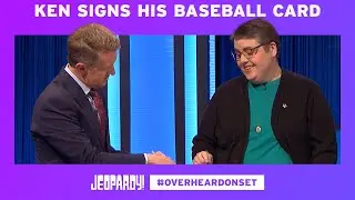 Ken Signs His Baseball Card | Overheard on Set | JEOPARDY!