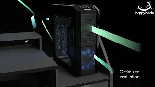 SetUp Medium Grey Gaming Desk | Happy Beds