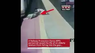 RPF constable saves woman passenger's life in Mumbai | Mirror Now #Shorts