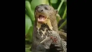 This giant otter definitely loves eating fish. Do you still eat fish or are you a vegan/vegetarian?🌿