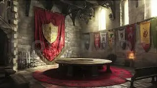 Animated Background, Secret Medieval Meeting Room, The Round Table, Medieval Council, Hall of Glory