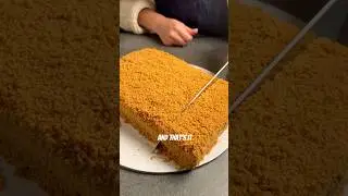 Honey cake - no roll method 🍯 #shorts #recommendations #food