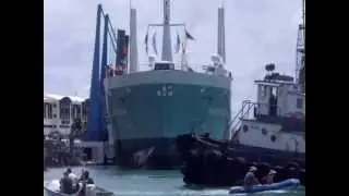 Longest, largest, deepest ,heaviest,Ship through  the Bridge at  St Maarten