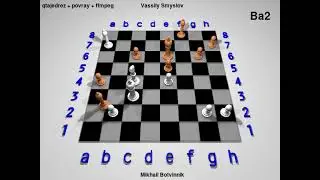 Chess povray 3.7 wcc 1958 Round 4 Mikhail Botvinnik vs Vasily Smyslov 1/2-1/2