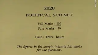 HS 2nd year Political  Science question paper 2020 year || AHSEC || QP Guide 🙏