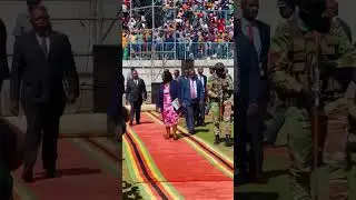 The arrival of the Commander in Chief of the Zimbabwe Defence Forces HE Dr ED Mnangagwa amd Amai