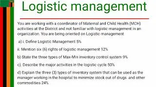 Logistic management LMG