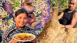 Spicy Noodles ra Pork🤤achchamko khaja||maghesankrantilai tarul#siruthapamagar#vlog#mukbang 