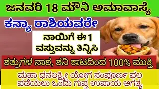 ಕನ್ಯಾ ರಾಶಿಯವರೇ ಜನವರಿ 18 ಮೌನಿ ಅಮಾವಾಸ್ಯ ನಾಯಿಗೆ ಈ 1 ವಸ್ತು/motivational speech in kannada#kanyarashi2026