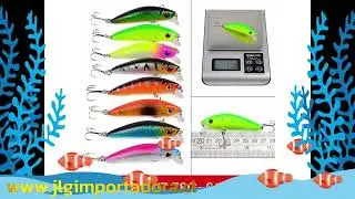 Lote de 56 Señuelos de Pesca mixtos Almighty con anzuelos,