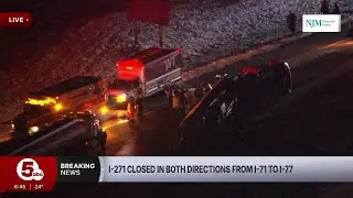 Tanker truck crash closes I-271 between 71 and 77; thousands of gallons of denatured alcohol spilled