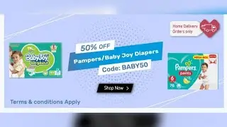 50% off on Pampers, baby joy and gamar| Nahdi Pharmacy | how to apply offer