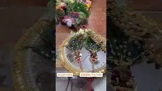 Exquisite Nikkah Pen Set with Peacock Feather Decor | Traditional Pakistani Style Tray